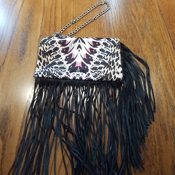 Just Cavalli Polyester & Real Leather Fringe Bag - Picture 1 of 5